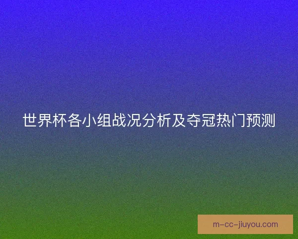 世界杯各小组战况分析及夺冠热门预测